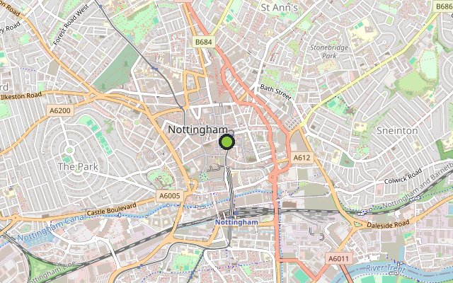 Map showing where 12 Bridlesmith Walk is