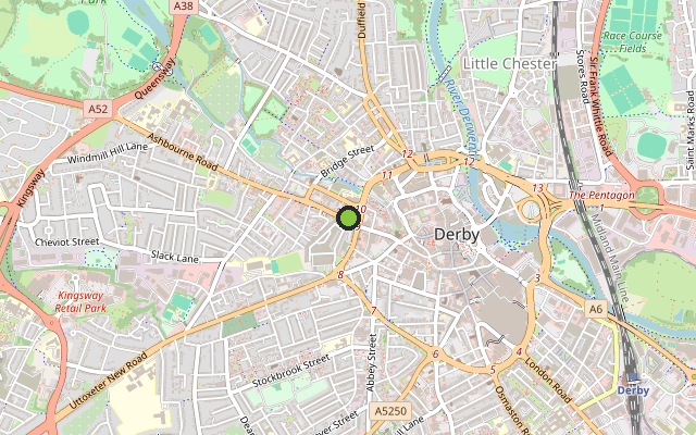 Map showing where 32 Friar Gate is