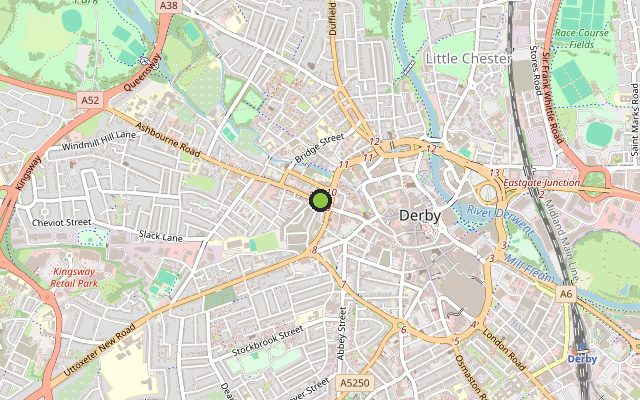 Map showing where 32 Friar Gate is