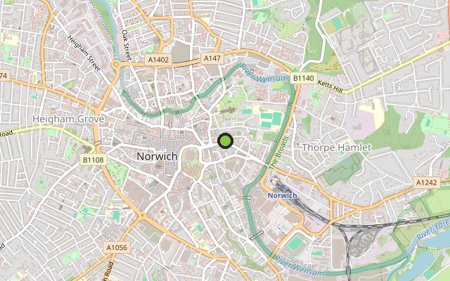 Map showing where 34-40 Prince of Wales Road is
