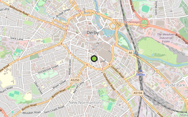 Map showing where Aspire House is
