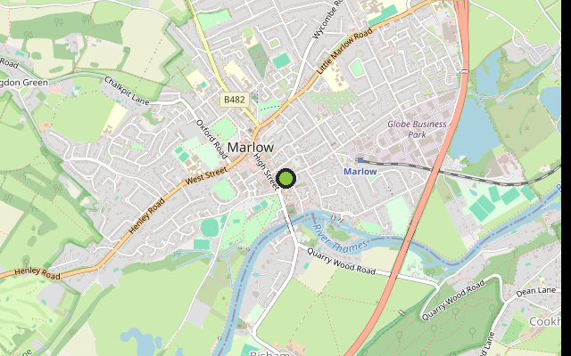 Map showing where Marlow Place is