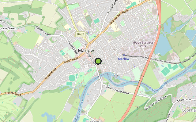 Map showing where Marlow Place is