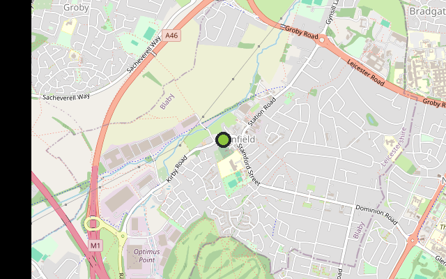 Map showing where The Old Rectory, Glenfield is