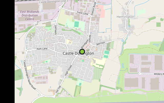 Map showing where The Old Vicarage, Castle Donnington is