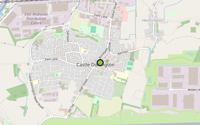 Map showing where The Old Vicarage, Castle Donnington is